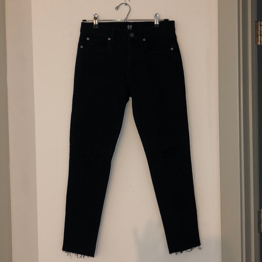 Black distressed gap jeans